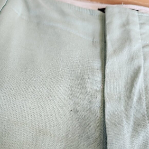 Rag & Bone Dylan Cropped Linen Wide Leg Pant Mint Green Size 8 Casual Business - Picture 7 of 13